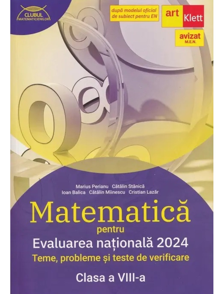 Evaluare Nationala 2024. Matematica pentru Clasa a 8-a