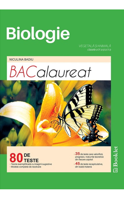 Biologie Teste Pentru Bacalaureat Clasele Editura Booklet Niculina Badiu